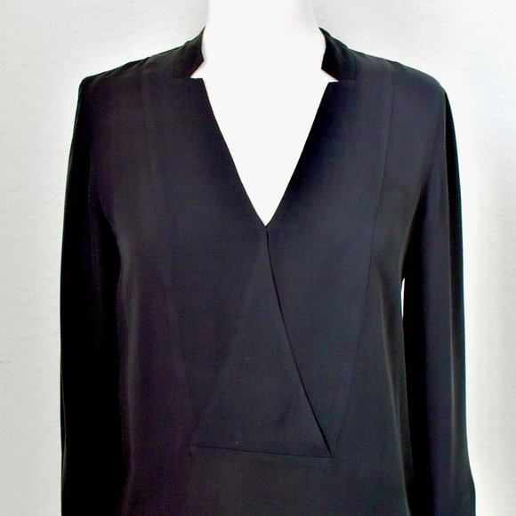 Theory Corbette Black 100% Silk Blouse Size P - Picture 9 of 16